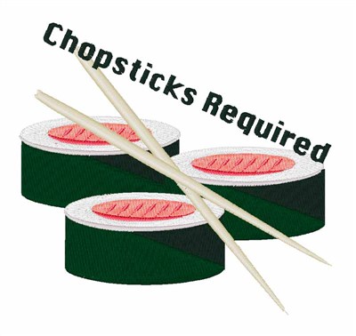 Chopsticks Required Sushi Machine Embroidery Design
