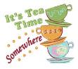Picture of Its Tea Time Somewhere Machine Embroidery Design