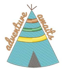 Picture of Adventure Awaits Teepee Machine Embroidery Design