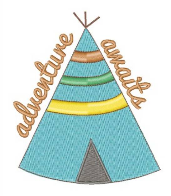 Picture of Adventure Awaits Teepee Machine Embroidery Design