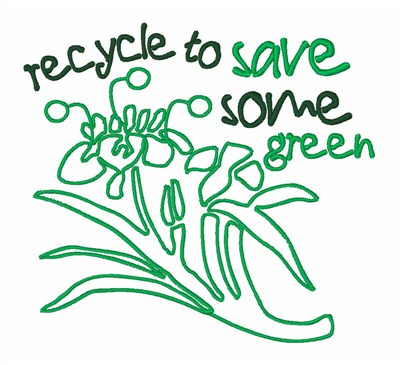 Recycle To Save Green Machine Embroidery Design