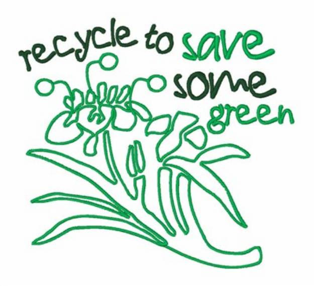 Picture of Recycle To Save Green Machine Embroidery Design