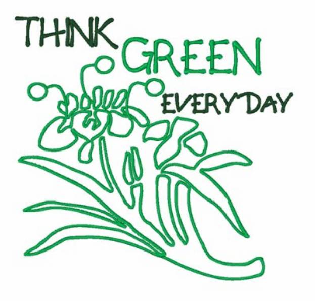 Picture of Think Green Everyday Machine Embroidery Design
