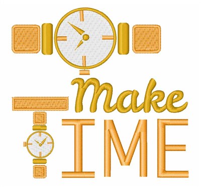 Make Time Machine Embroidery Design