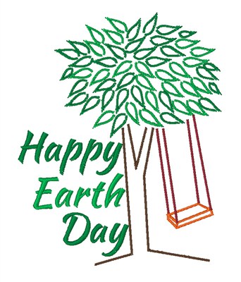 Happy Earth Day Machine Embroidery Design