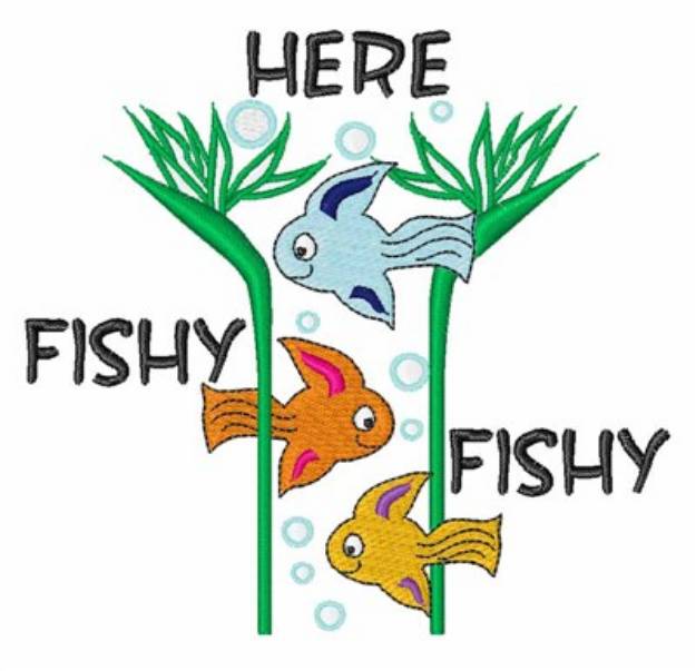 Picture of Here Fishy Machine Embroidery Design
