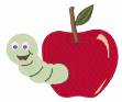 Picture of Apple Worm Machine Embroidery Design
