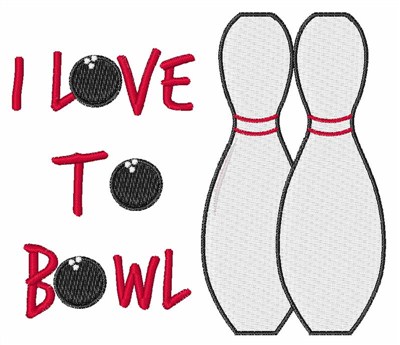 I Love To Bowl Machine Embroidery Design