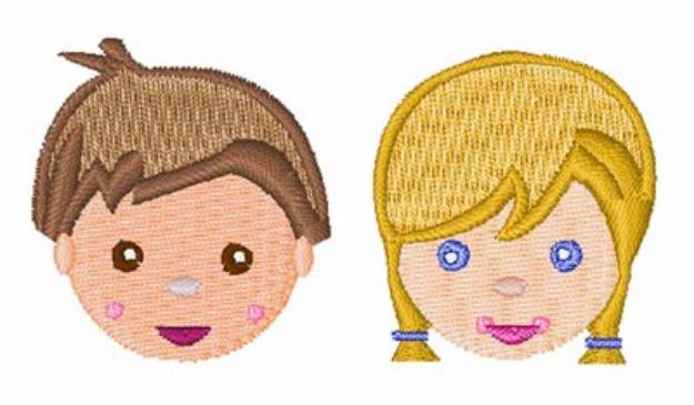 Picture of Cute Siblings Machine Embroidery Design