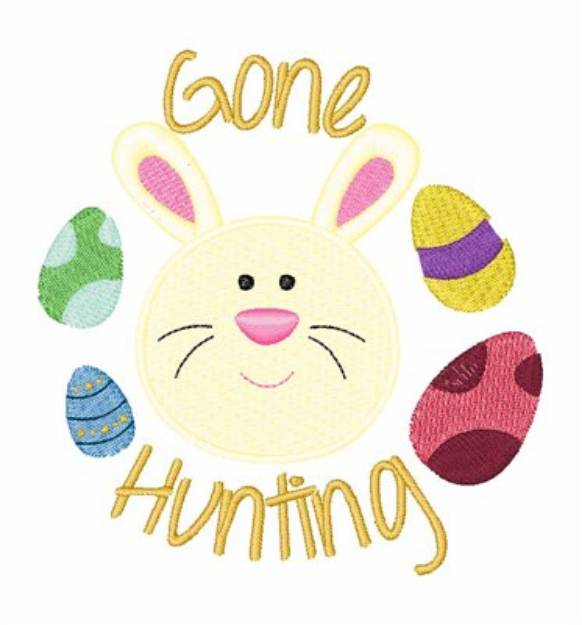Picture of Easter Bunny Egg Hunt Machine Embroidery Design