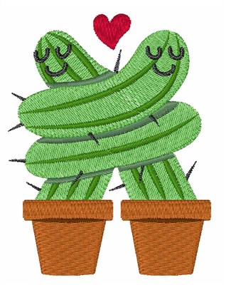 Cactus Love Machine Embroidery Design