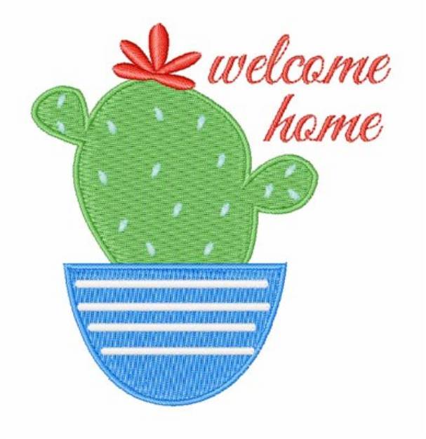 Picture of Welcome Home Cactus Machine Embroidery Design