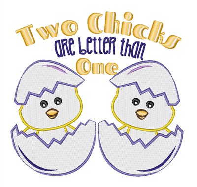Awesome Twosome Chicks Machine Embroidery Design