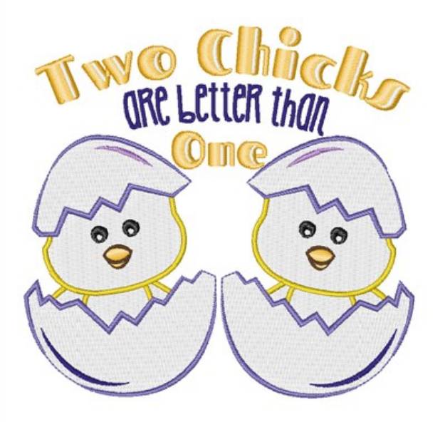 Picture of Awesome Twosome Chicks Machine Embroidery Design