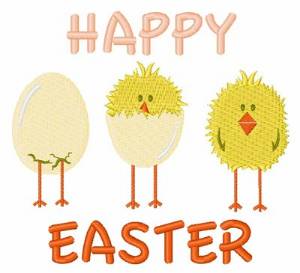 Picture of Happy Easter Chicks Machine Embroidery Design