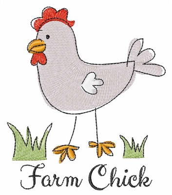 Farm Chick Machine Embroidery Design