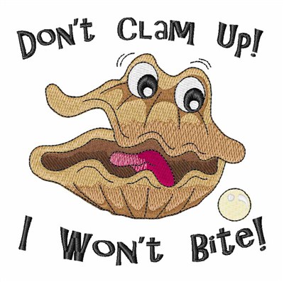 Dont Clam Up! Machine Embroidery Design