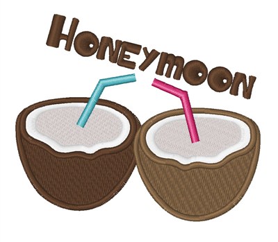 Honeymoon Tropical Drink Machine Embroidery Design