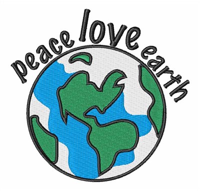 Peace Love Earth Machine Embroidery Design