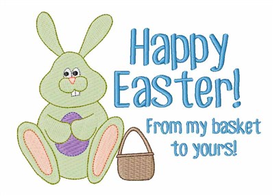 Happy Easter Bunny Machine Embroidery Design