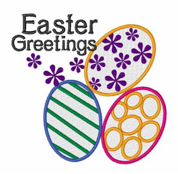 Picture of Easter Greetings Machine Embroidery Design