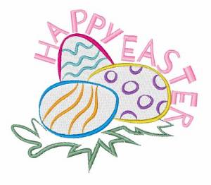 Picture of Happy Easter Eggs Machine Embroidery Design