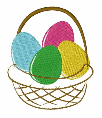 Easter Egg Basket Machine Embroidery Design