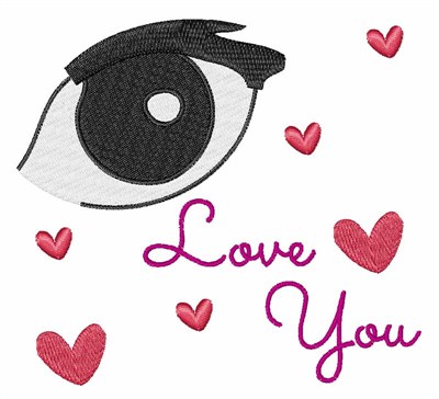Love You Valentine Machine Embroidery Design