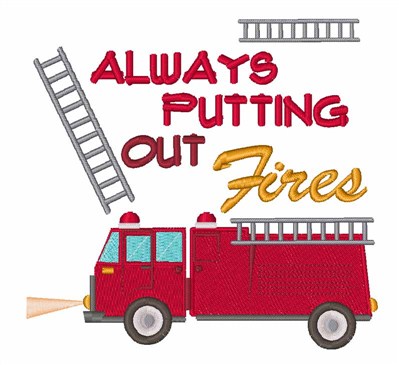 Putting Out Fires Machine Embroidery Design