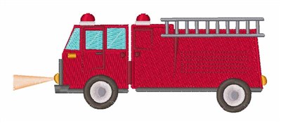 Firetruck Machine Embroidery Design
