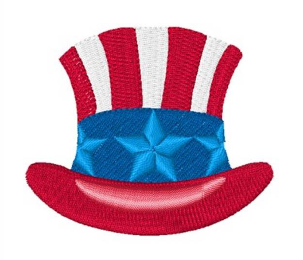 Picture of Stars & Stripes Top Hat Machine Embroidery Design