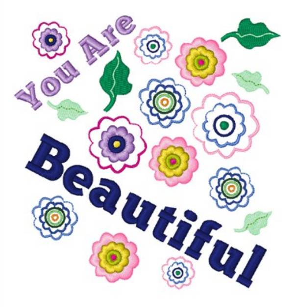 Picture of Mom Youre Beautiful Machine Embroidery Design