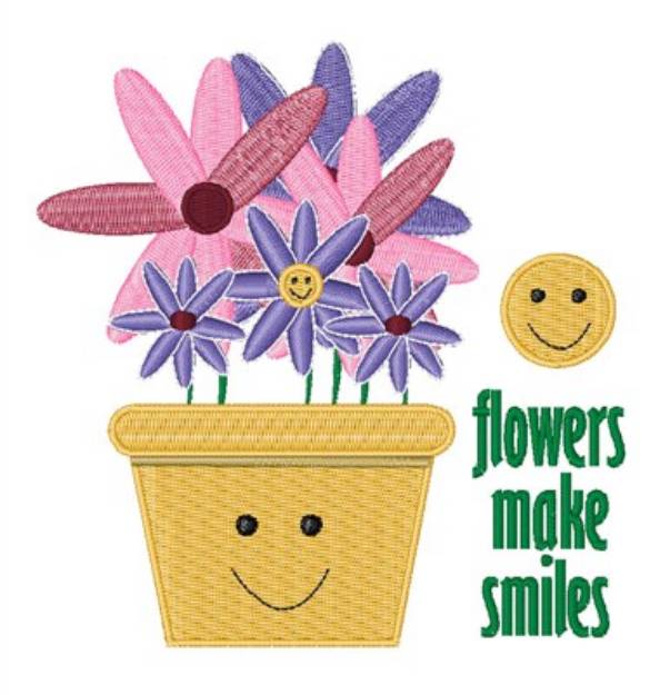 Picture of Flowers Make Smiles Machine Embroidery Design