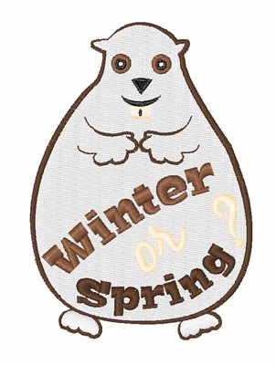 Winter Spring Groundhog Machine Embroidery Design