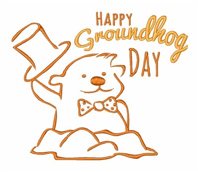 Happy Groundhog Day Machine Embroidery Design