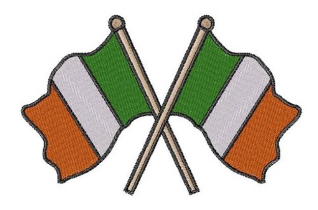Picture of Crossed Irish Flag Machine Embroidery Design