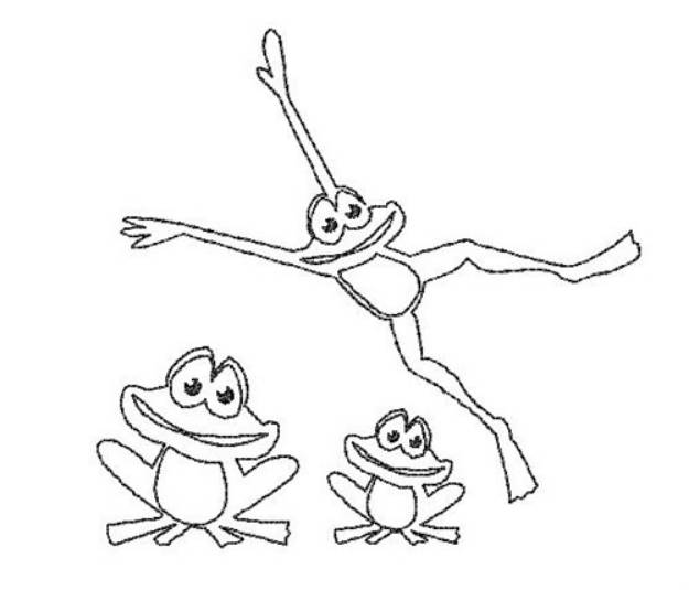 Picture of Party Frogs Outline Machine Embroidery Design
