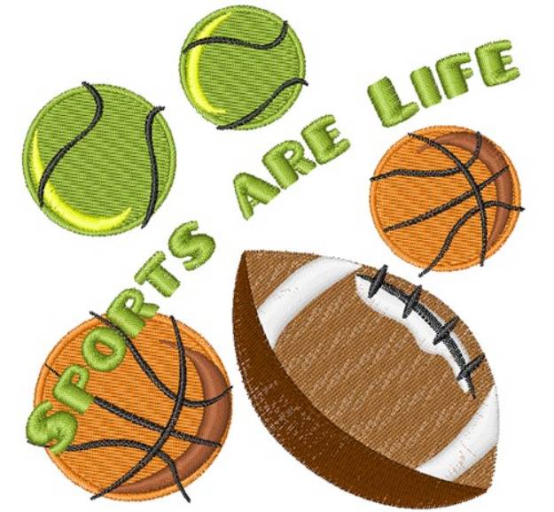 Picture of Sports Are Life Machine Embroidery Design