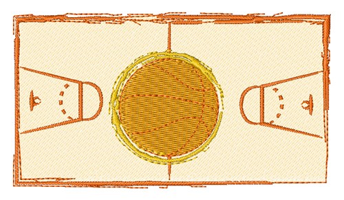 Basketball Court Machine Embroidery Design