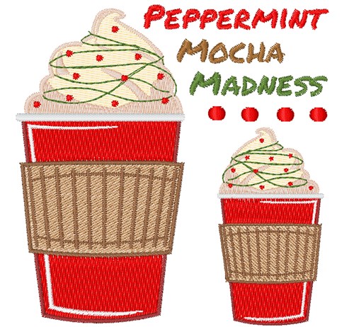 Peppermint Mocha Machine Embroidery Design