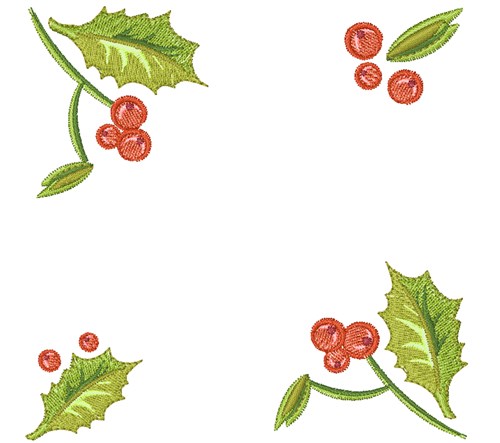 Holly Leaves Machine Embroidery Design