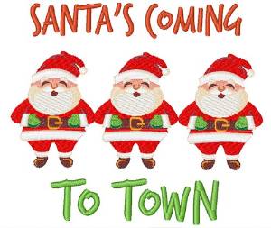 Picture of Santas Coming Machine Embroidery Design