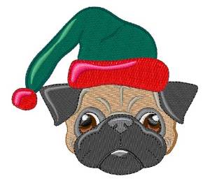Picture of Holiday Pug Machine Embroidery Design