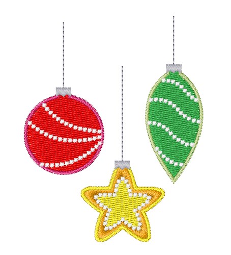 Holiday Ornaments Machine Embroidery Design