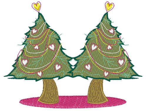 Xmas Trees Machine Embroidery Design