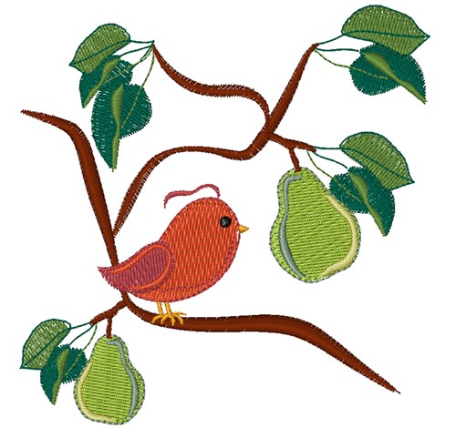 Partridge In Pear Tree Machine Embroidery Design