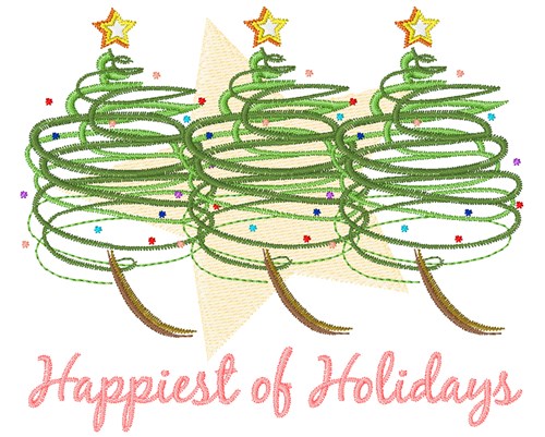 Happiest Holidays Machine Embroidery Design