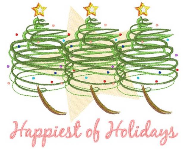 Picture of Happiest Holidays Machine Embroidery Design