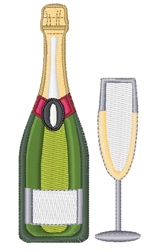 Champagne Toast Machine Embroidery Design