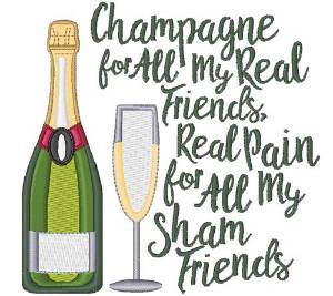 Picture of Champagne Friends Machine Embroidery Design